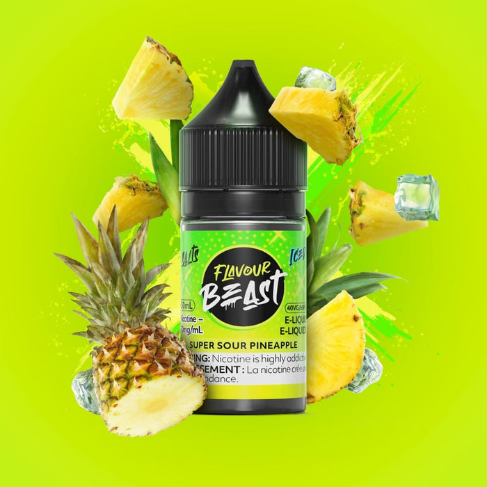 Flavour Beast Juice Nic Salts - Super Sour Pineapple Iced (30mL)