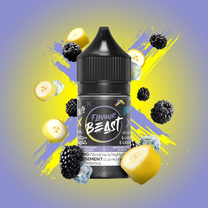 Flavour Beast Juice Nic Salts - Blazin Banana Blackberry Iced (30ml)