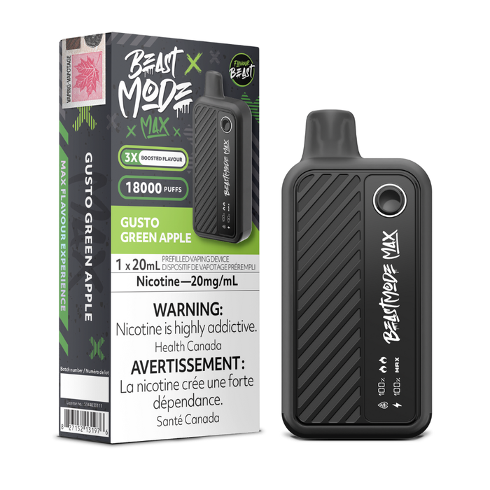 Flavour Beast Beast Mode Max  Disposable Vape - Gusto Green Apple
