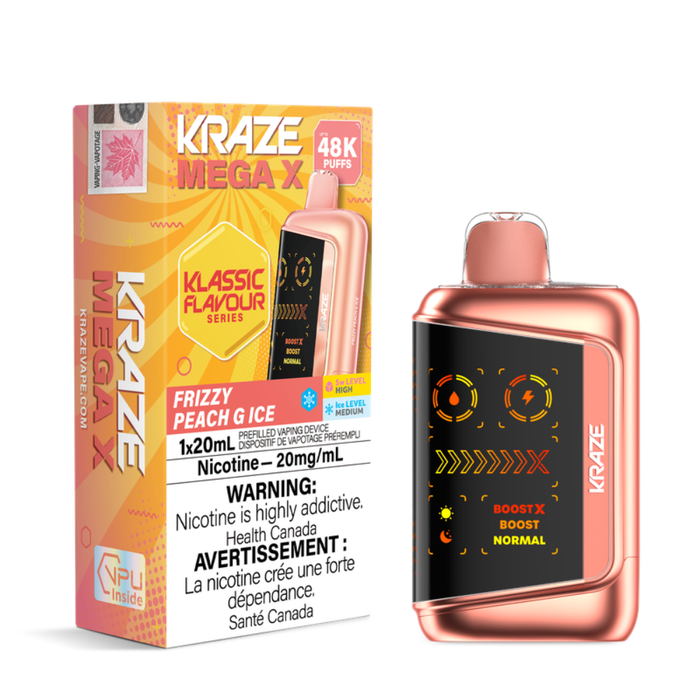 Frizzy Peach G Ice - Kraze Mega X 48K Klassic Flavours Series Disposable Vape