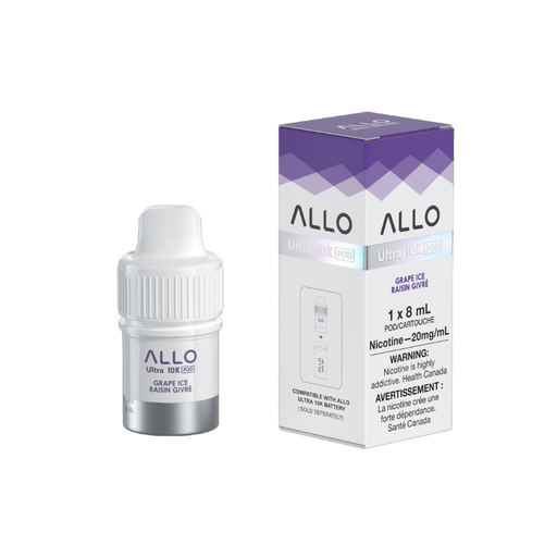 Allo Ultra 10K Puffs Hybrid Devices Pod - Grape Ice