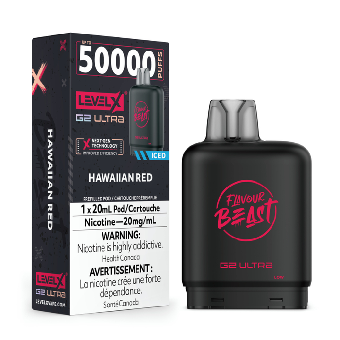 Level X Flavour Beast Boost G2 Ultra Pods - Hawaiian Red Iced