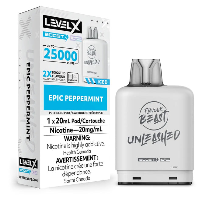 Level X Flavour Beast Unleashed Boost G2 Pods - Epic Peppermint
