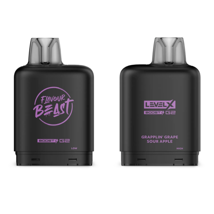 Level X Flavour Beast Boost G2 Pods - Grapplin Grape Sour Apple Iced
