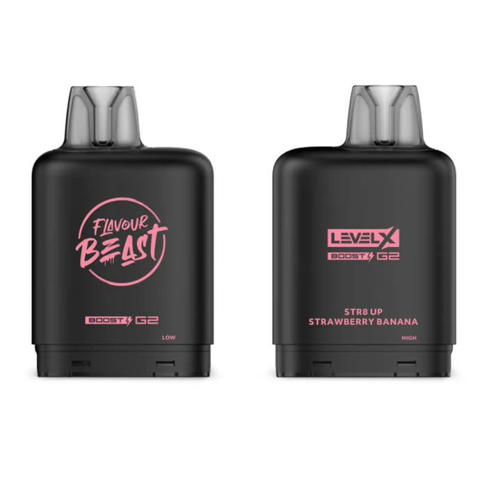 Level X Flavour Beast Boost G2 Pods - STR8 Up Strawberry Banana Iced