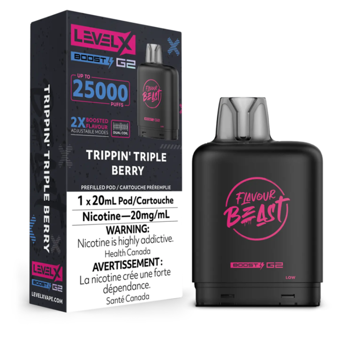 Level X Flavour Beast Boost G2 Pods - Trippin Triple Berry