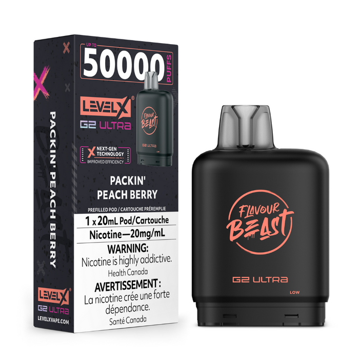 Level X Flavour Beast Boost G2 Ultra Pods - Packin' Peach Berry