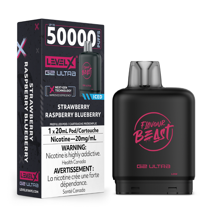 Level X Flavour Beast Boost G2 Ultra Pods - Strawberry Raspberry Blueberry