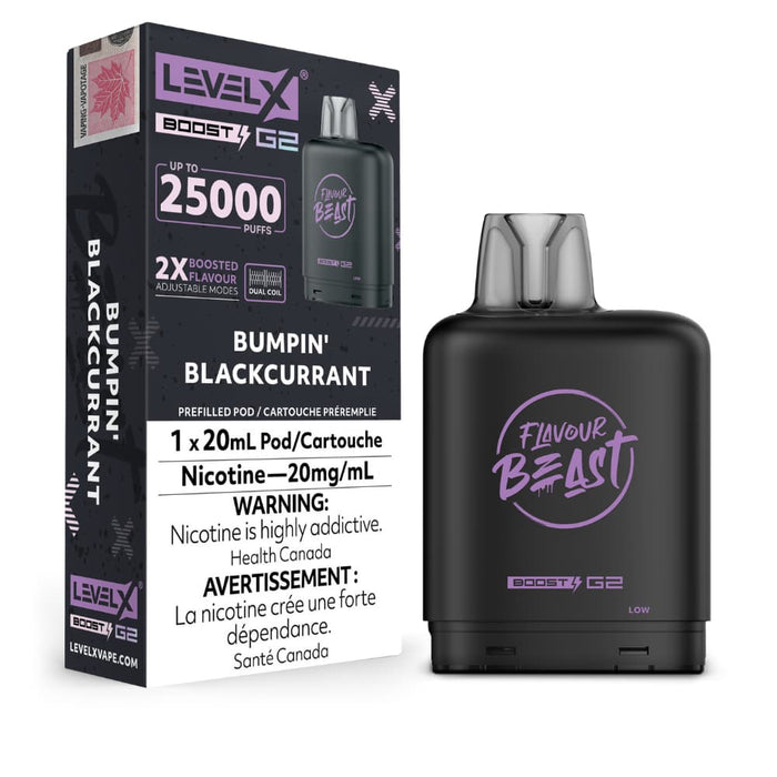 Level X Flavour Beast Boost G2 Pods - Bumpin Blackcurrant