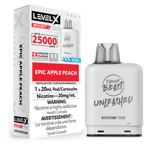 Level X Flavour Beast Unleashed Boost G2 Pods- Epic Apple Peach