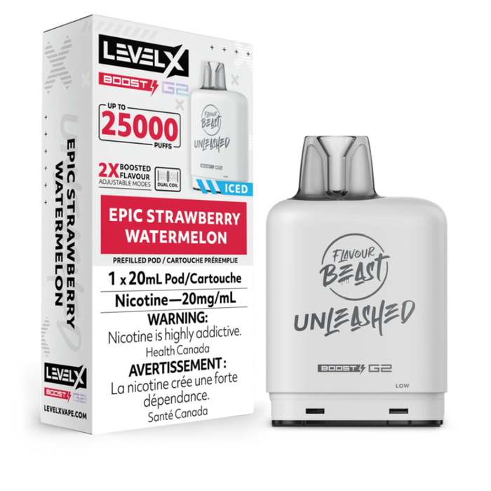 Level X Flavour Beast Unleashed Boost G2 Pods - Epic Strawberry Watermelon
