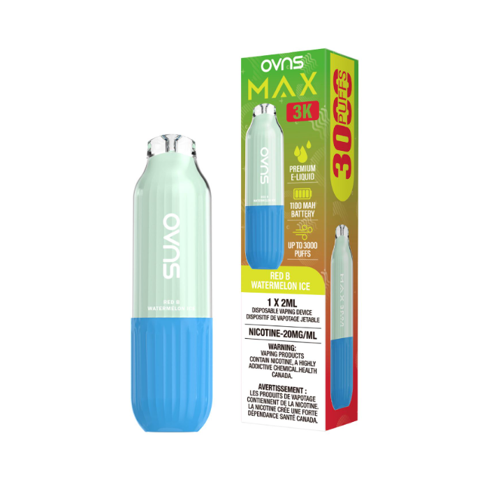 OVNS Max 3K Disposable Vape - Red B Watermelon Ice YYZ Vapes OVNS Max 3K Disposable Vape - Red B Watermelon Ice YYZ Vapes