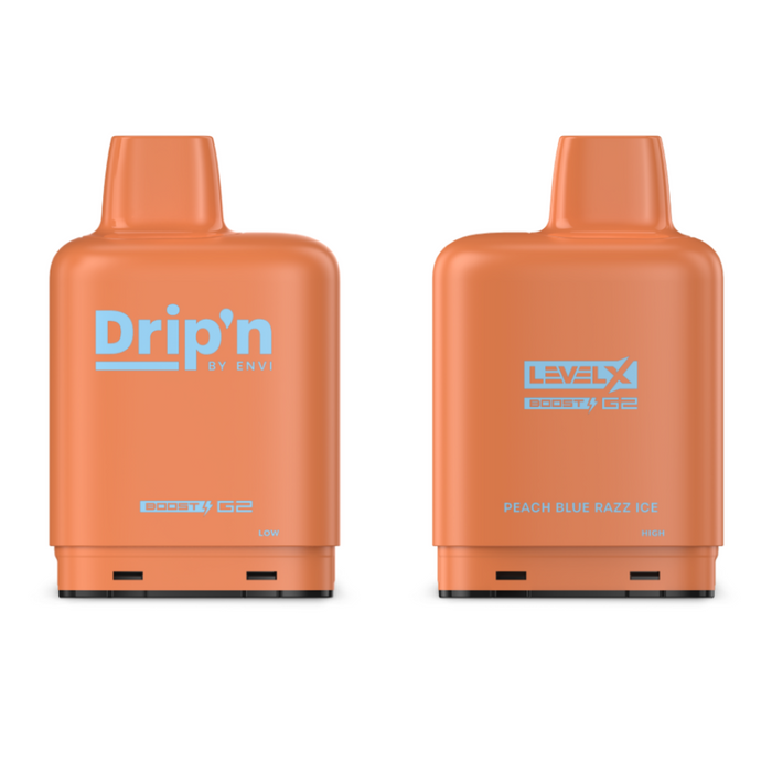Peach Blue Razz Ice Drip'n Level X Boost G2 Pods
