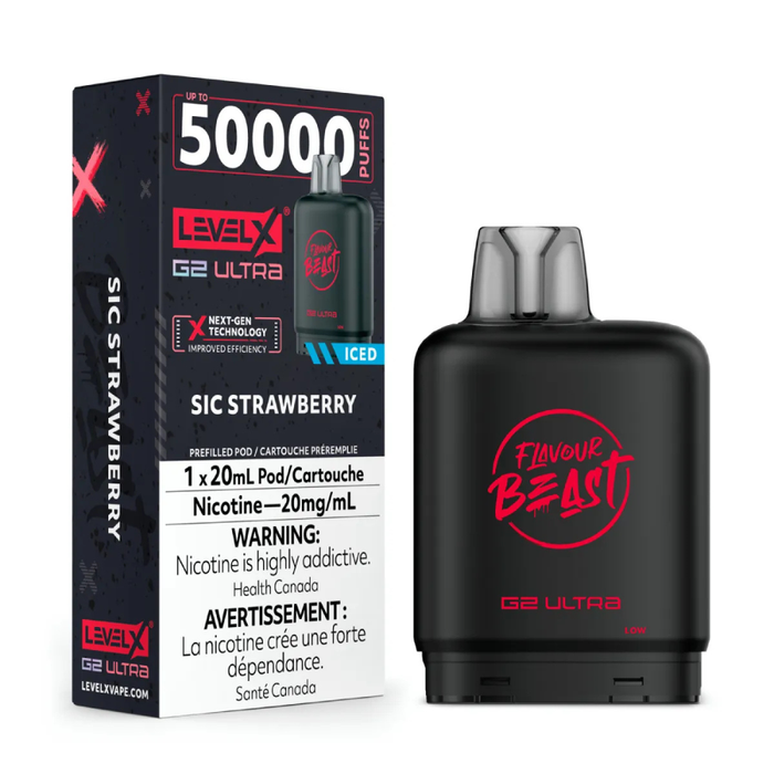 Level X Flavour Beast Boost G2 Ultra Pods - Sic Strawberry