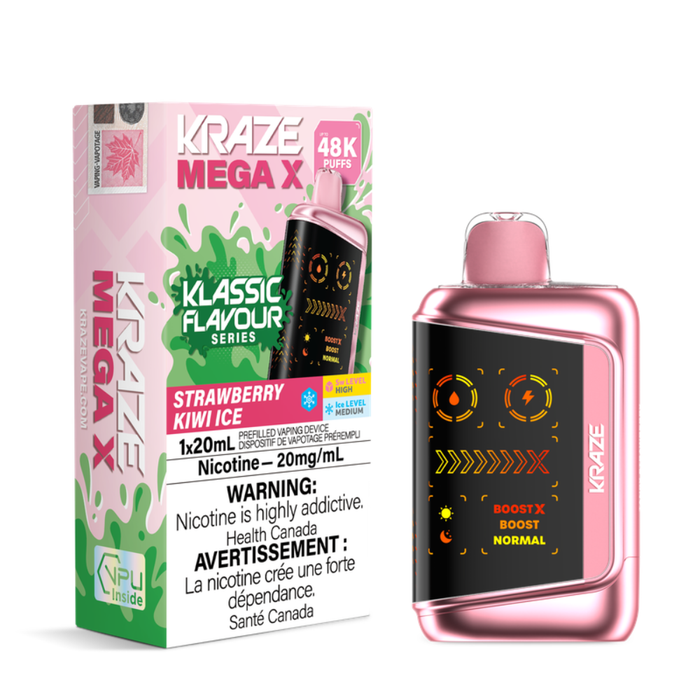 Strawberry Kiwi Ice - Kraze Mega X 48K Klassic Flavours Series Disposable Vape