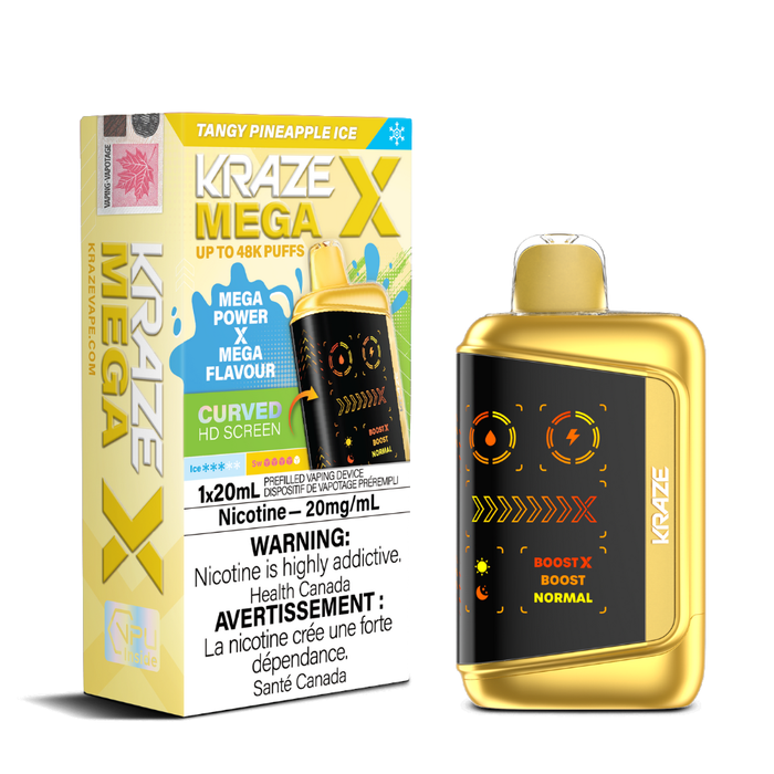 Tangy Pineapple Ice - Kraze Mega X Disposable Vape