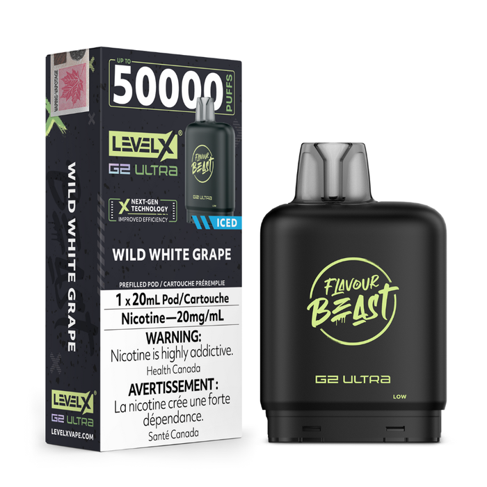 Level X Flavour Beast Boost G2 Ultra Pods - Wild White Grape Iced